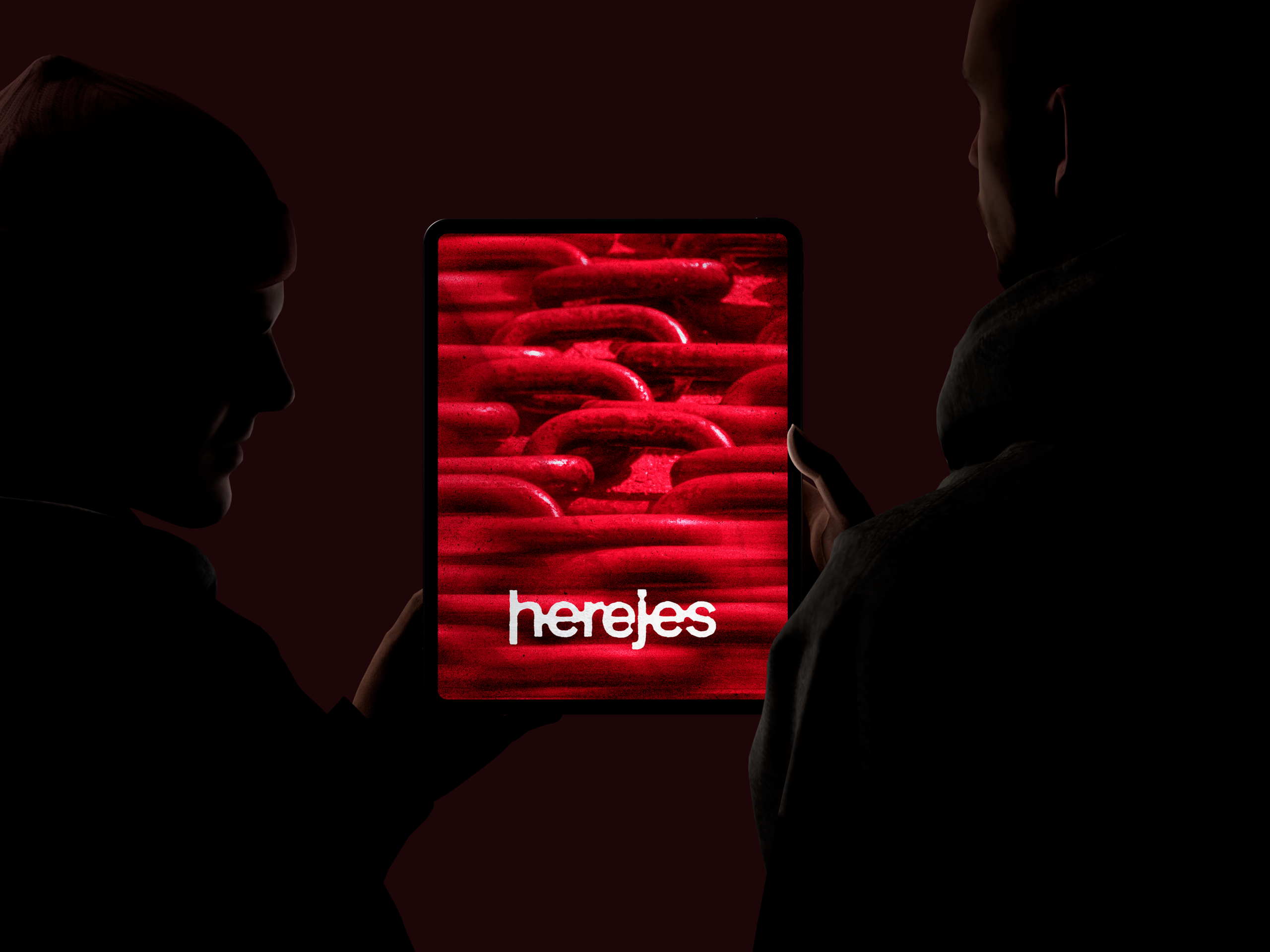 iPad Screen with Man Silhouette Mockup 1
